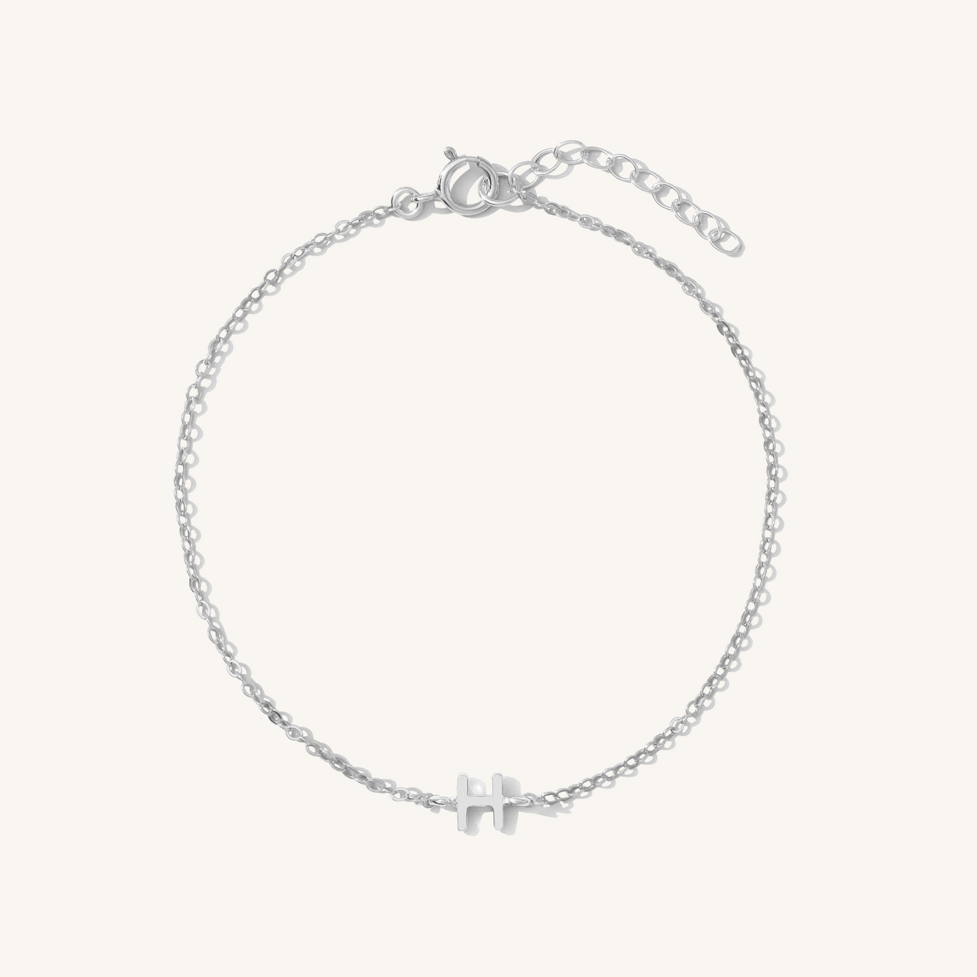 H Tiny Initial Bracelet