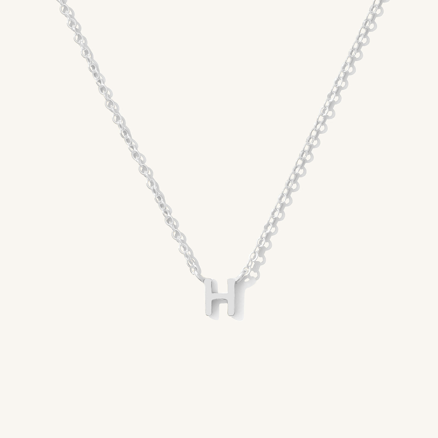 H Tiny Initial Necklace