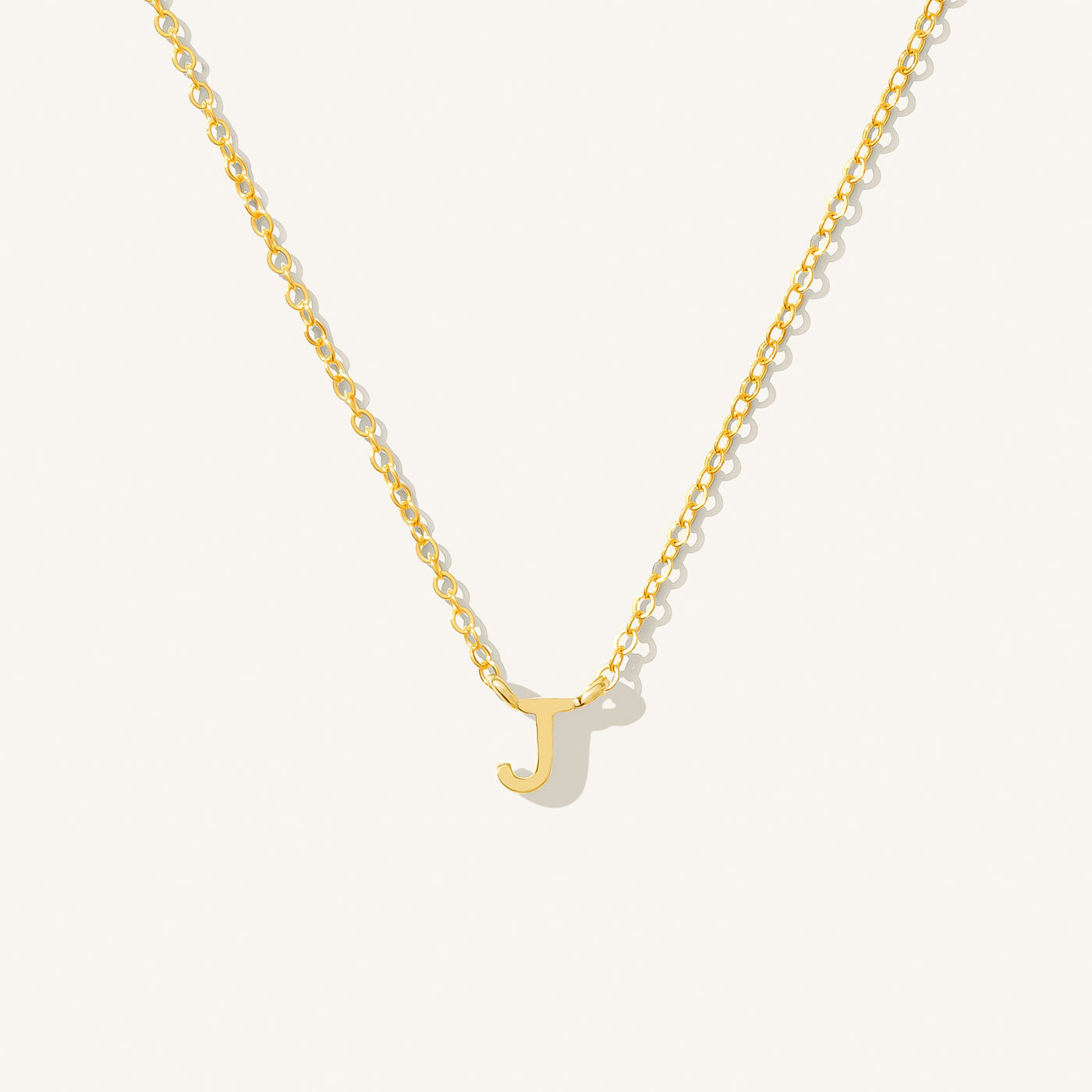 J Tiny Initial Necklace