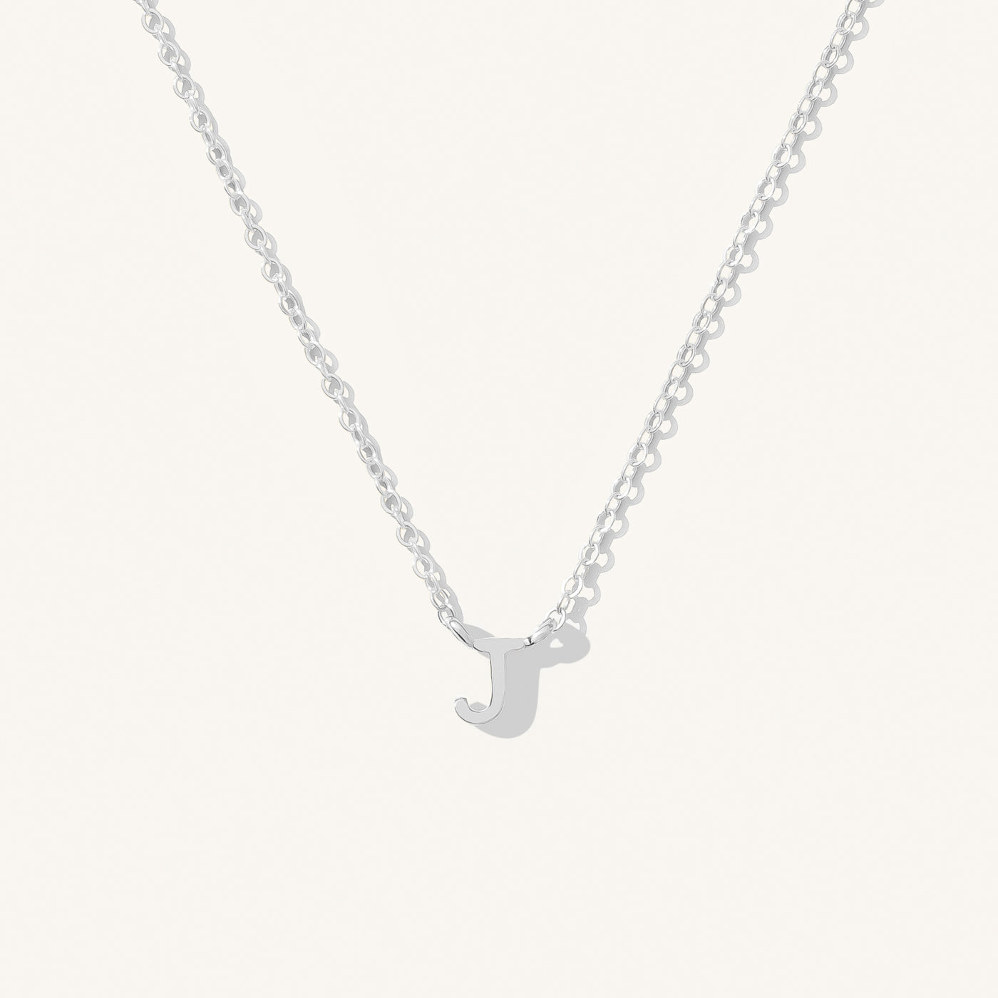 J Tiny Initial Necklace