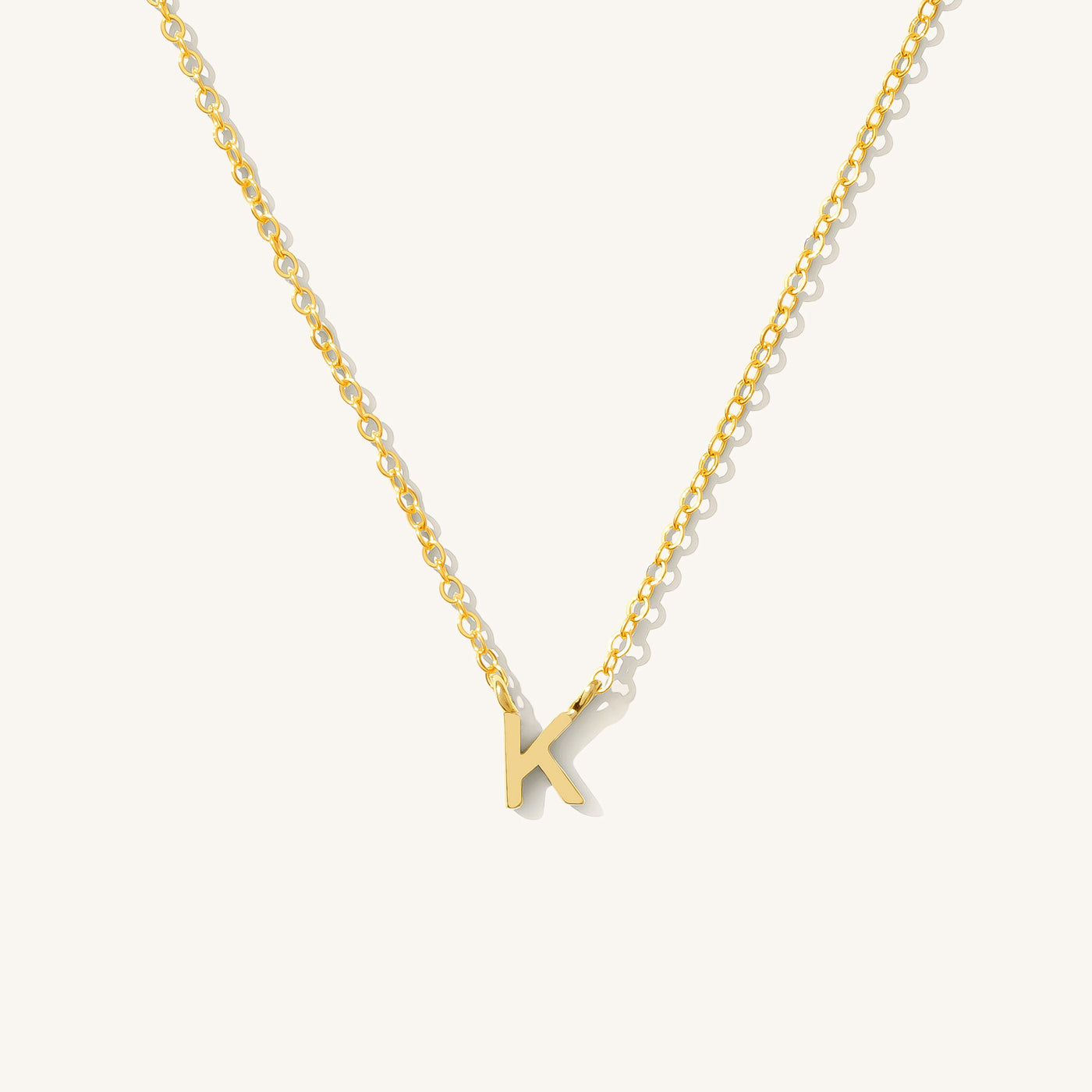 K Tiny Initial Necklace