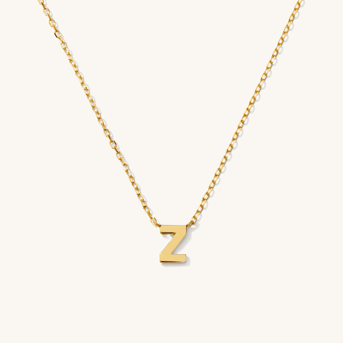 Z Tiny Initial Necklace - 14k Solid Gold