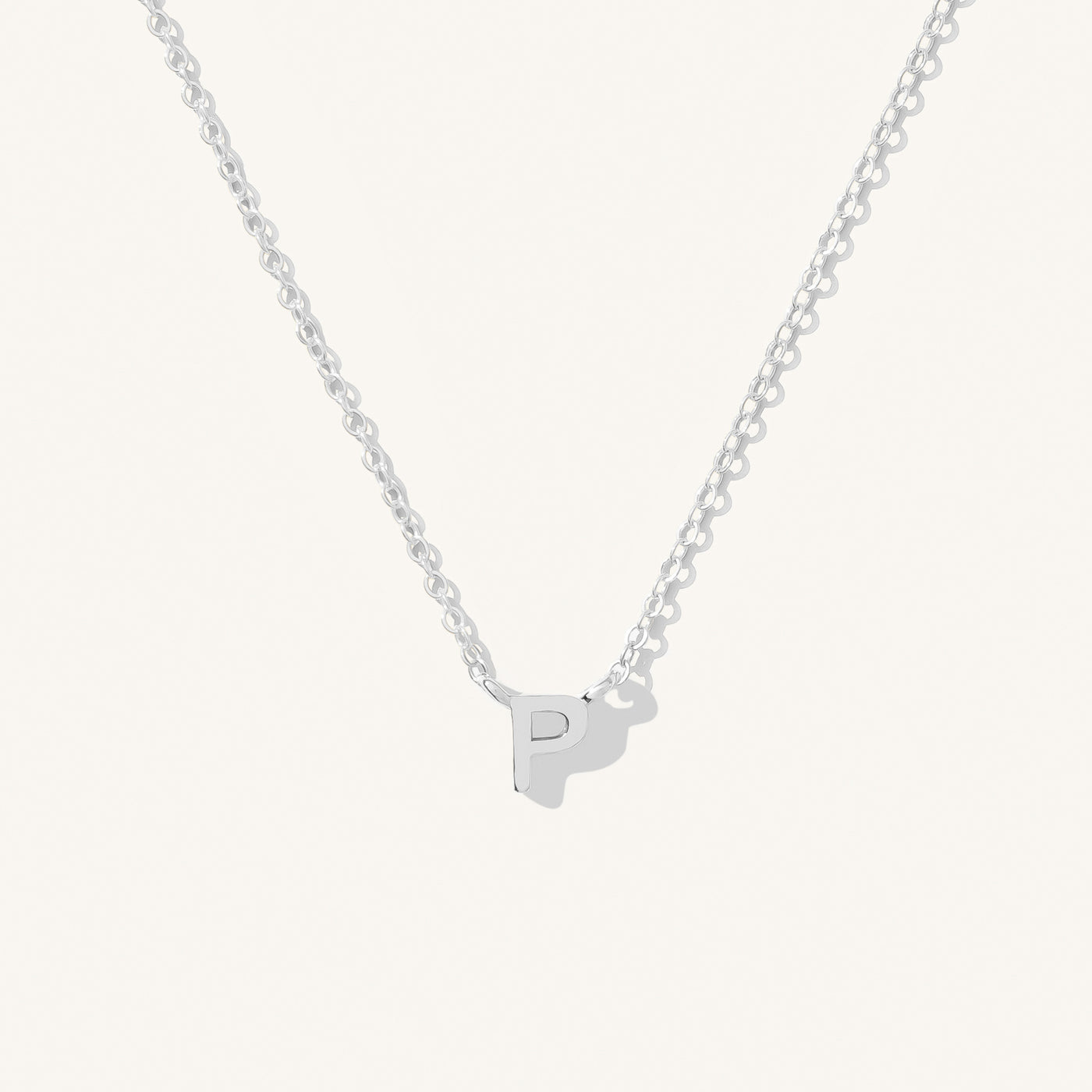 P Tiny Initial Necklace