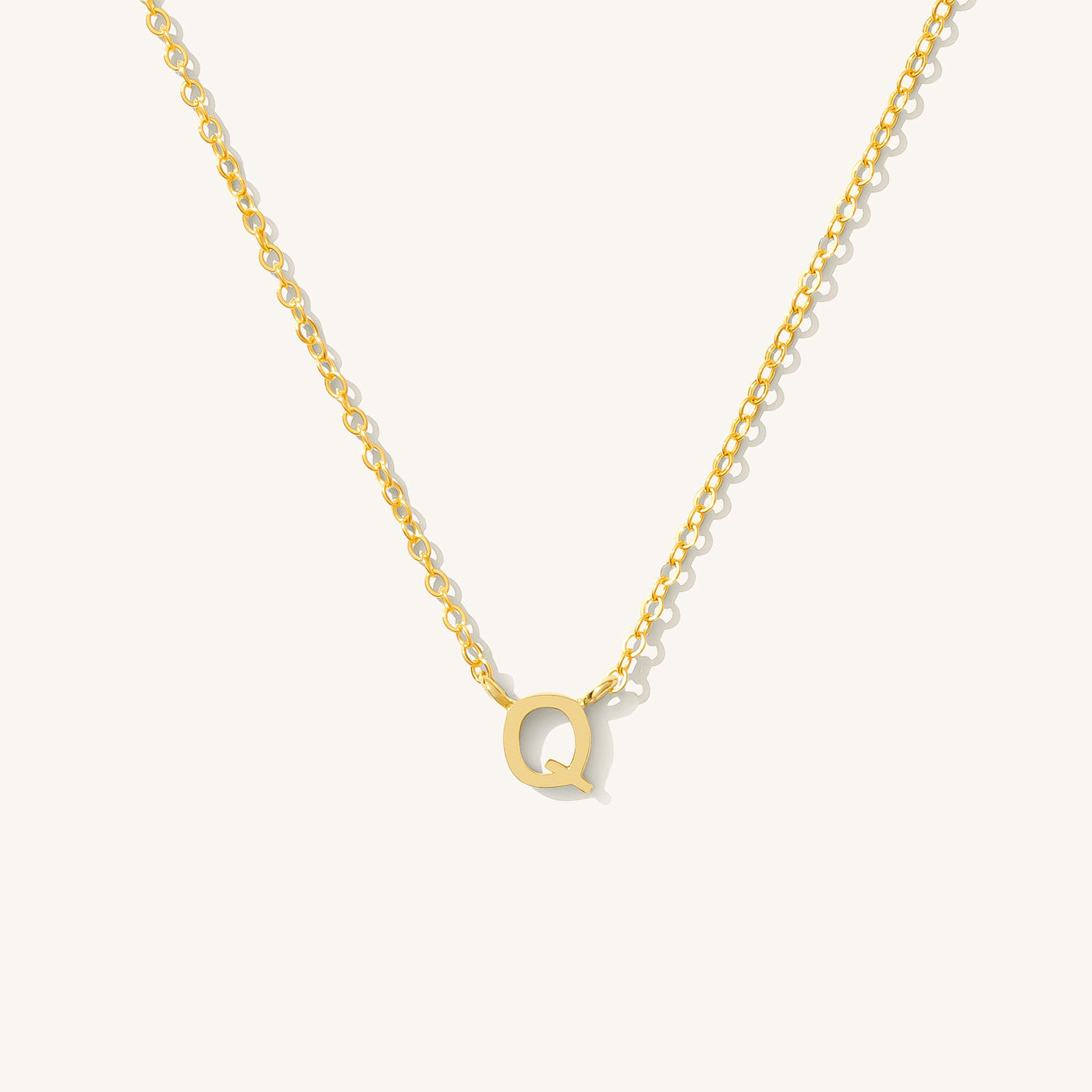 Q Tiny Initial Necklace