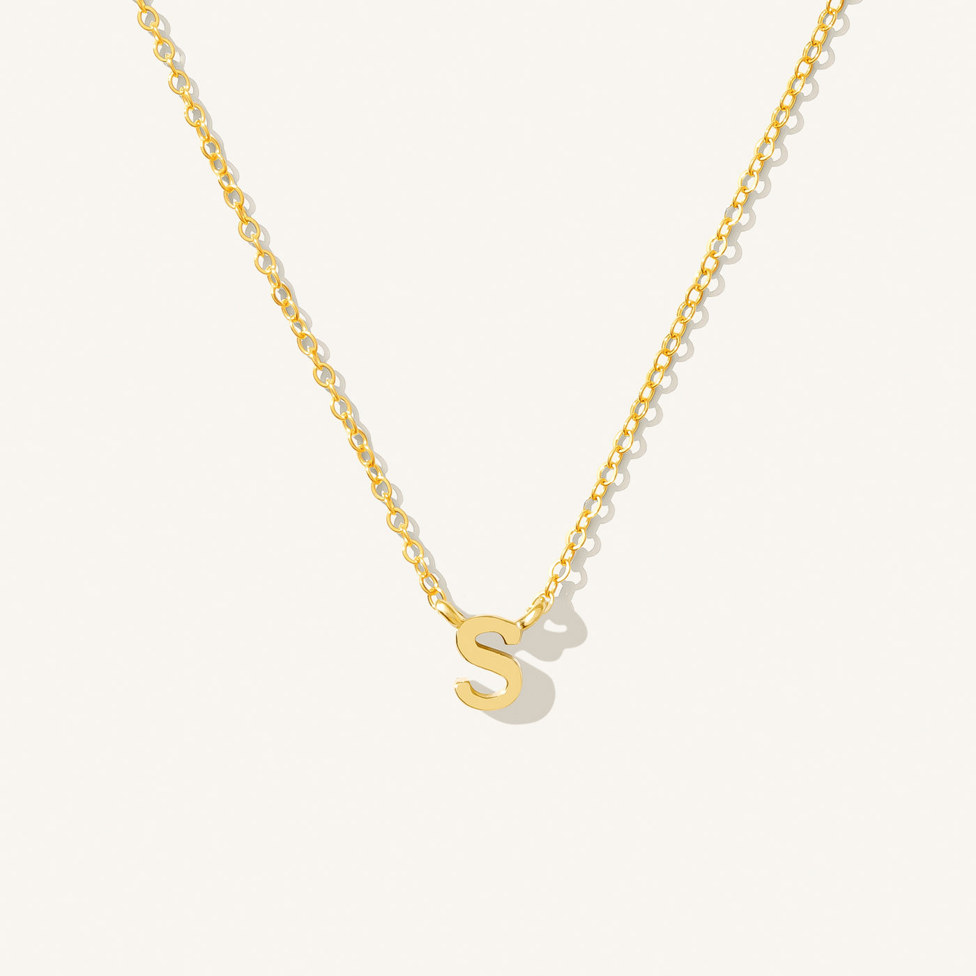 S Tiny Initial Necklace