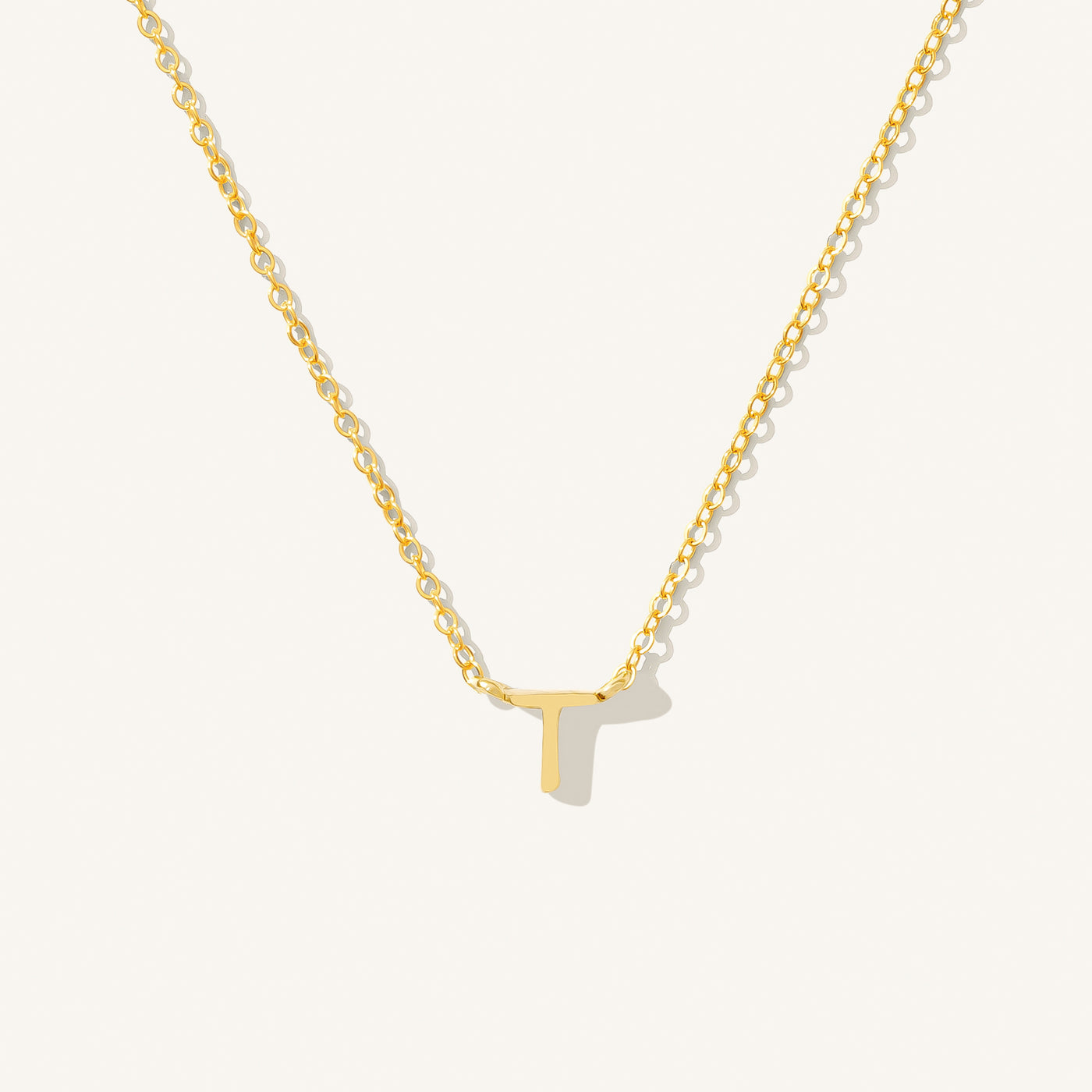 T Tiny Initial Necklace