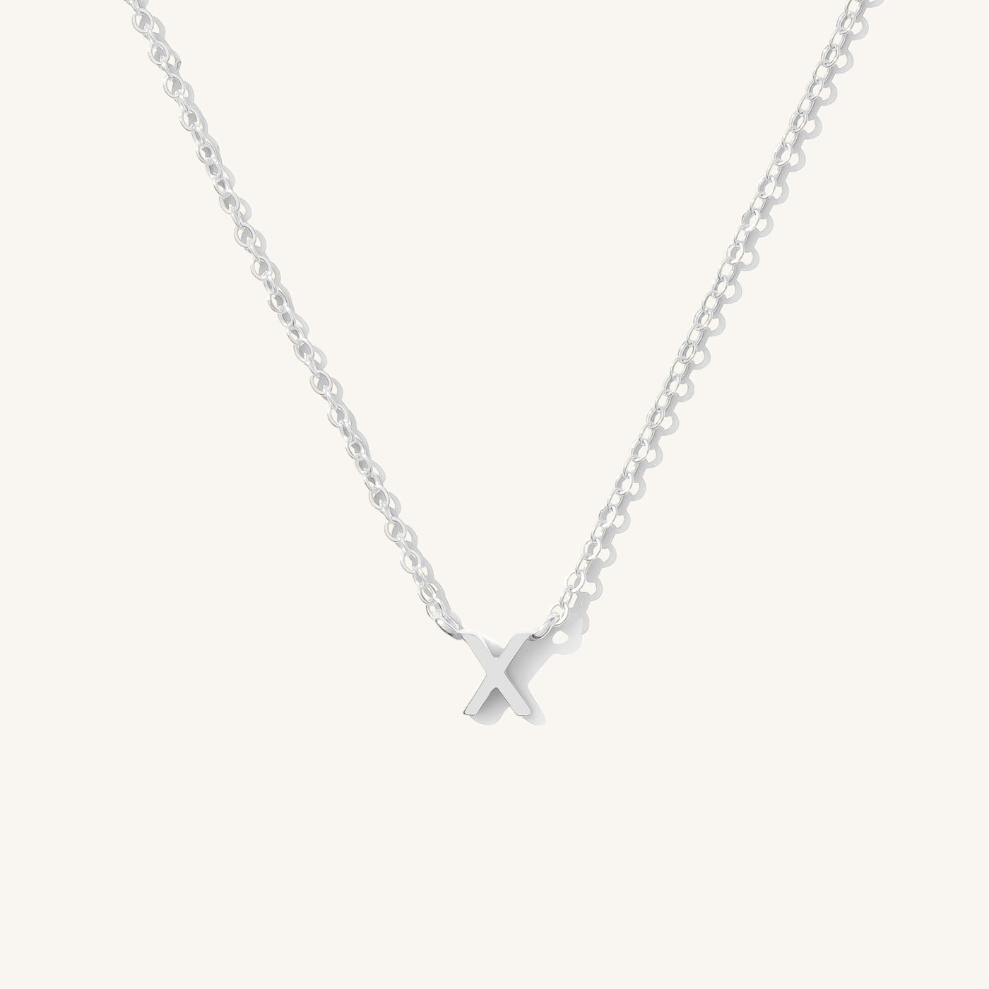 X Tiny Initial Necklace