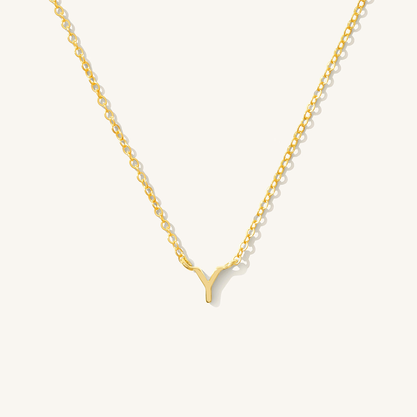 Y Tiny Initial Necklace