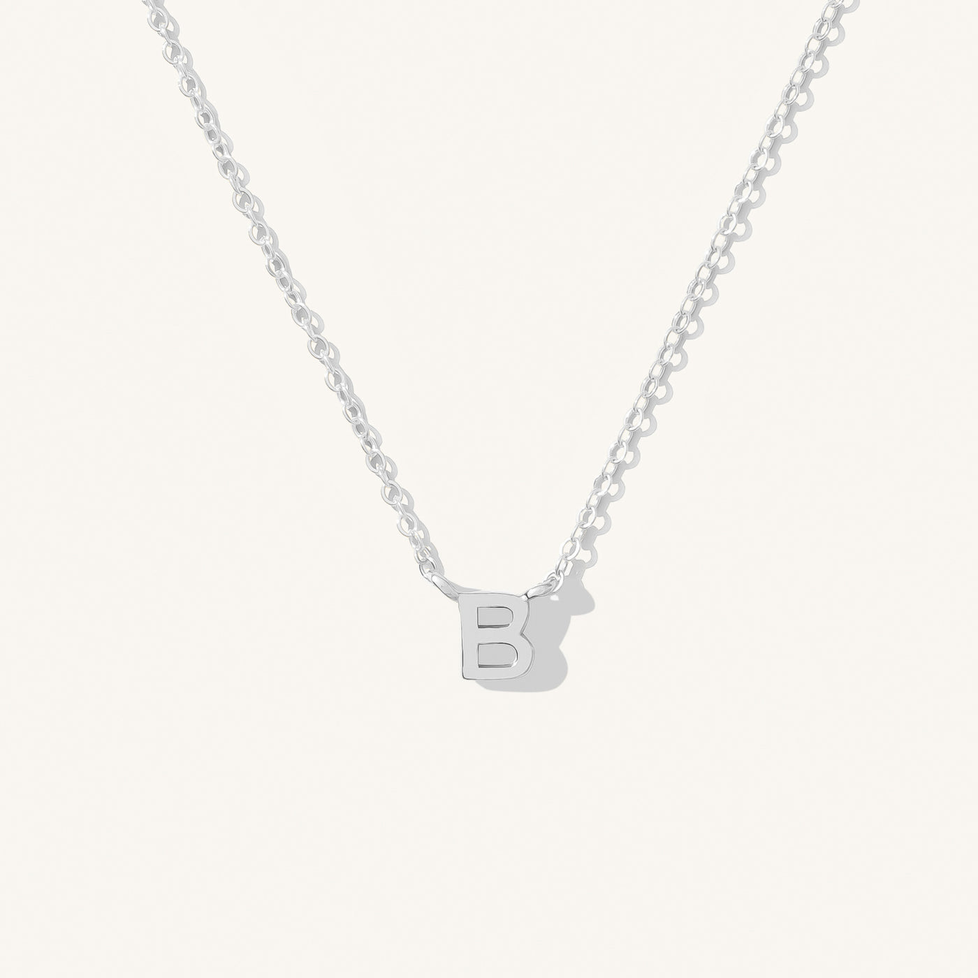 B Tiny Initial Necklace
