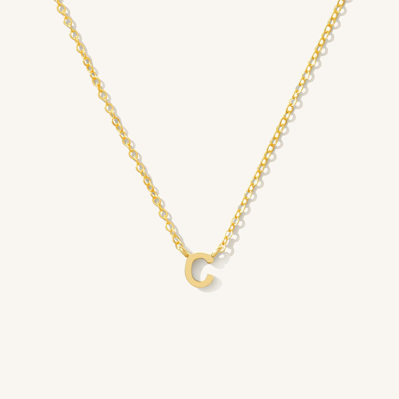 Dainty C Necklace Letter A Necklace 14K Gold Plated Initial