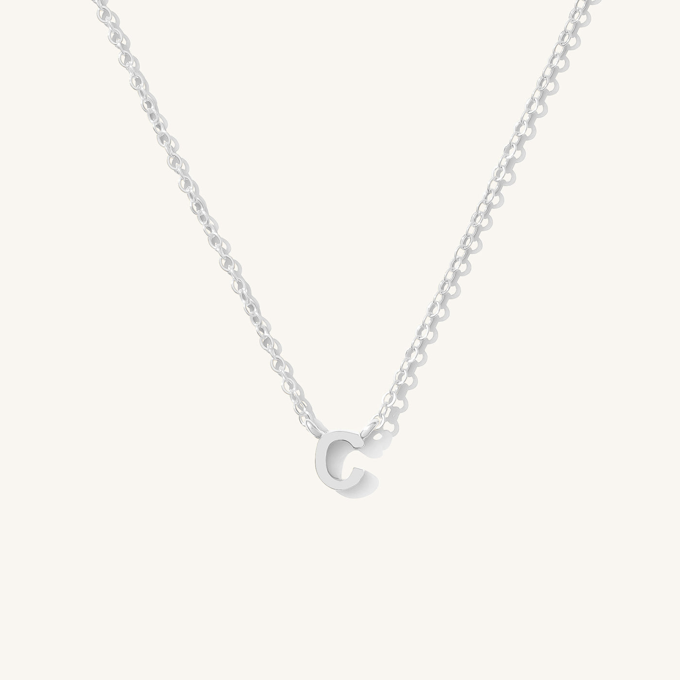C Tiny Initial Necklace