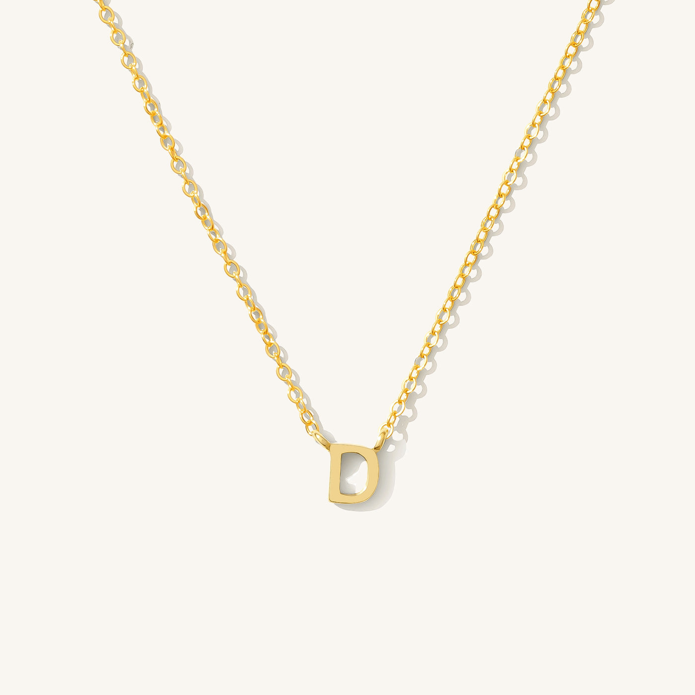 D Tiny Initial Necklace