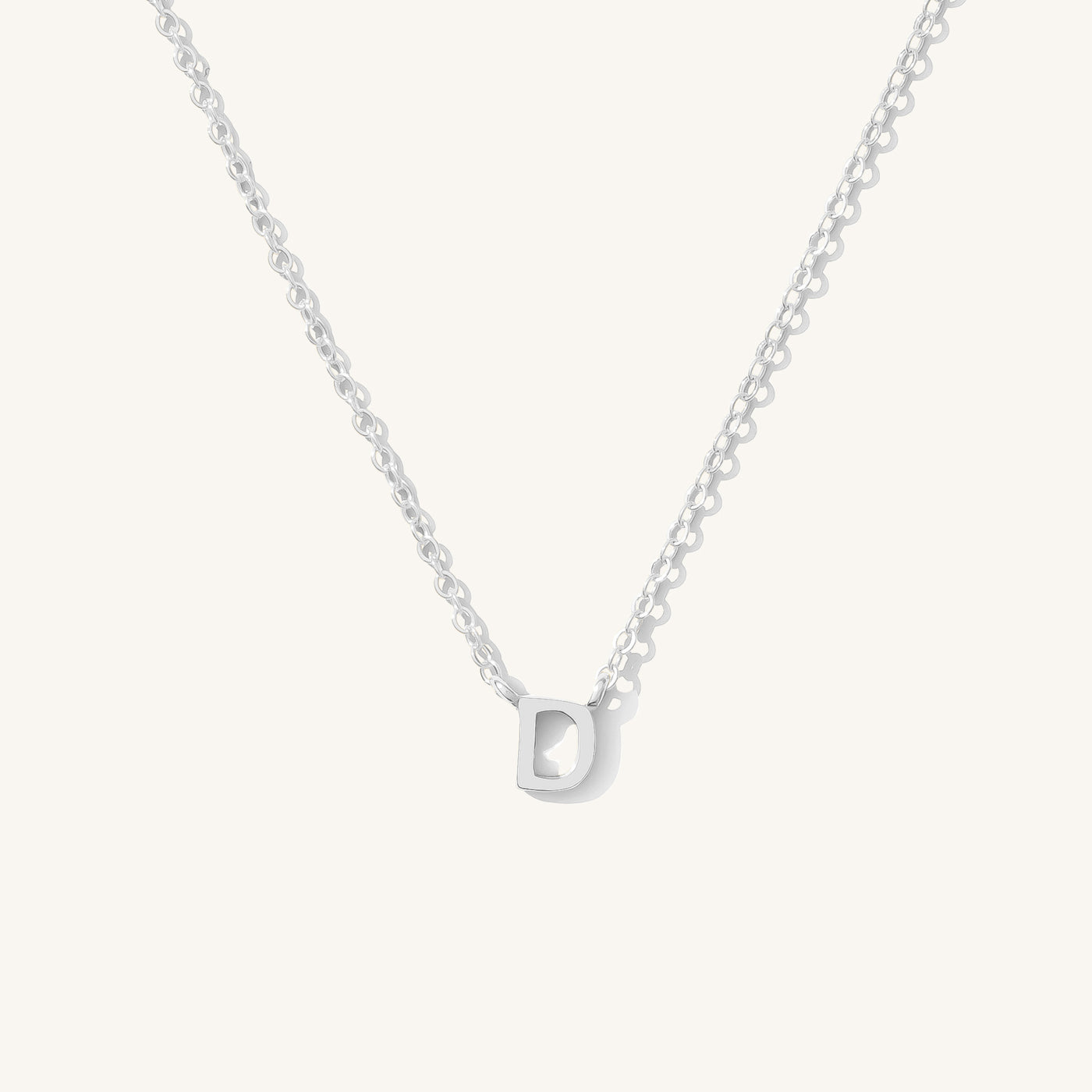 D Tiny Initial Necklace