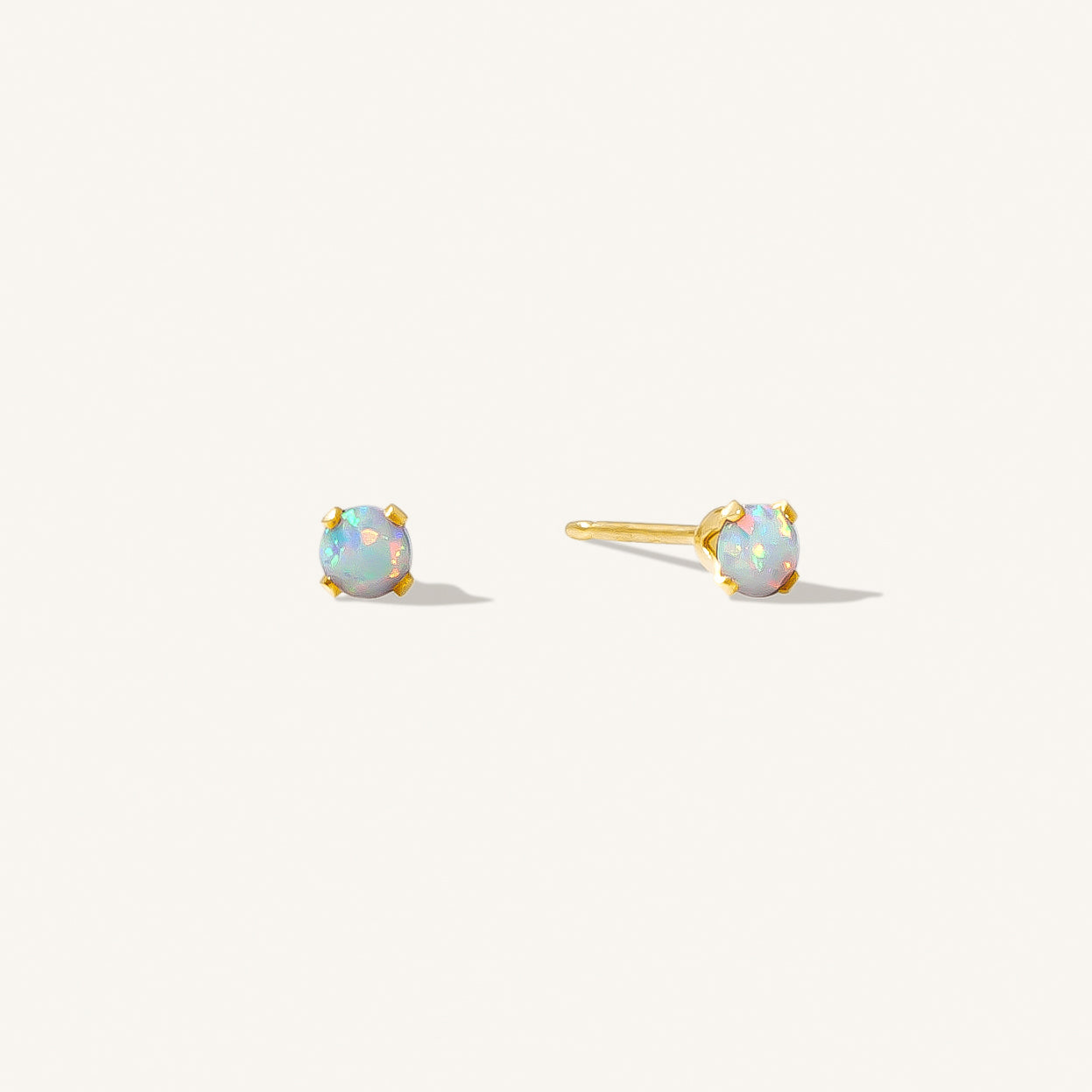 Tiny Opal Stud Earrings Gold Filled - Main Image