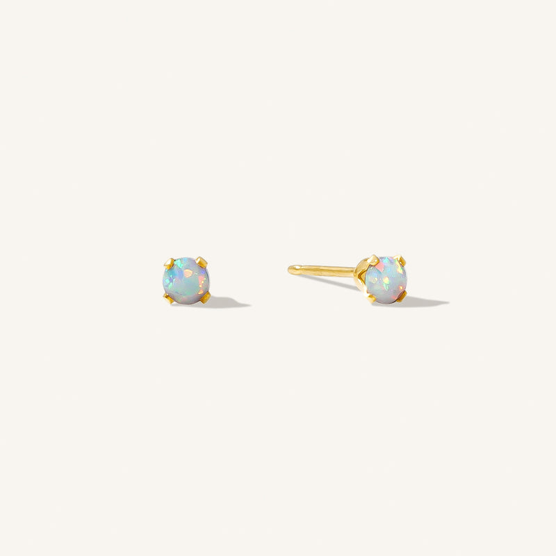 Tiny Opal Stud Earrings