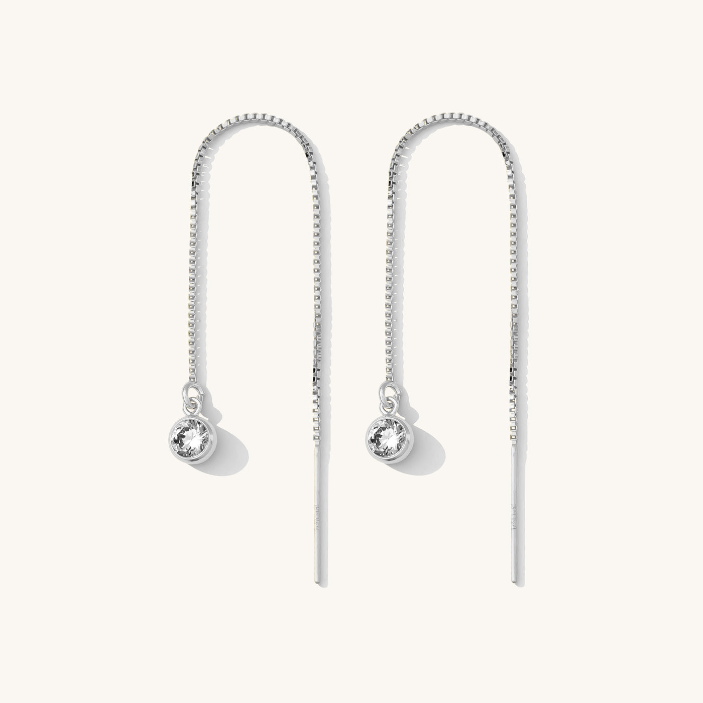 Tiny Solitaire Threader Earrings | Simple & Dainty Jewelry