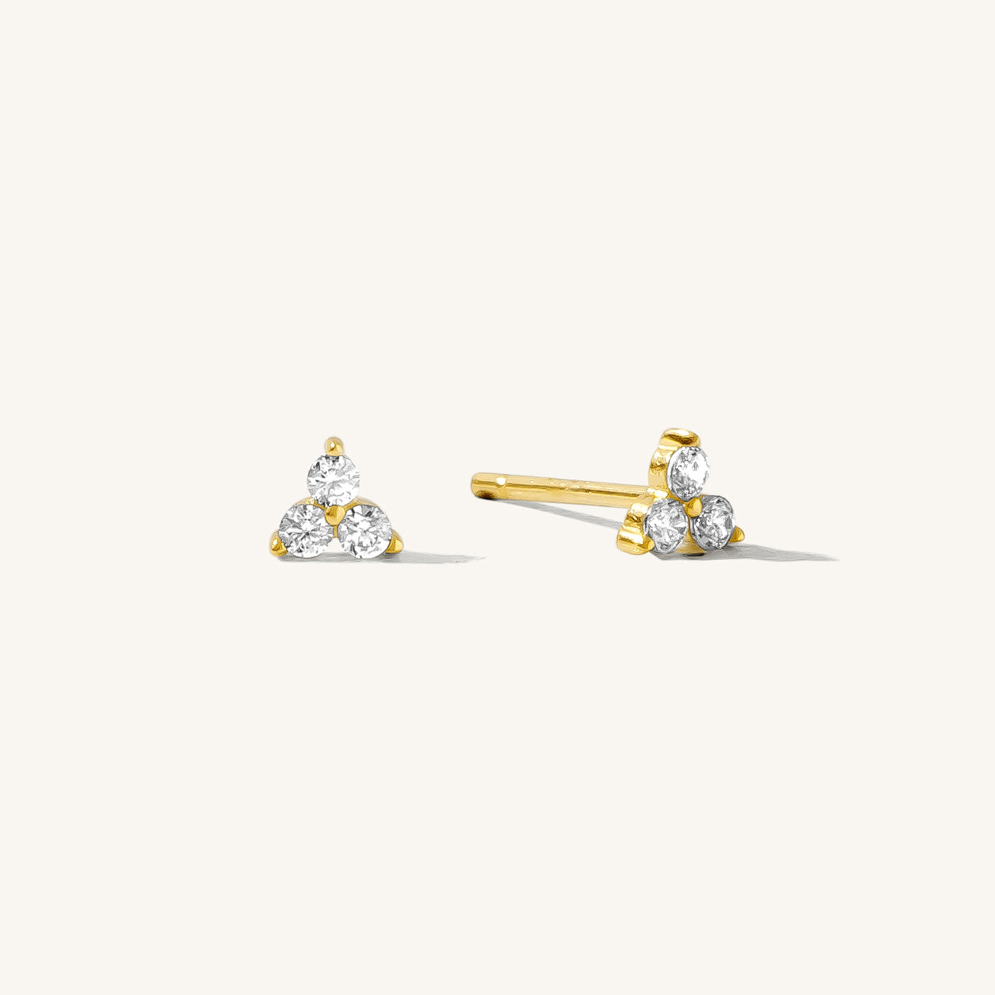 Triple diamond stud earrings Clearance