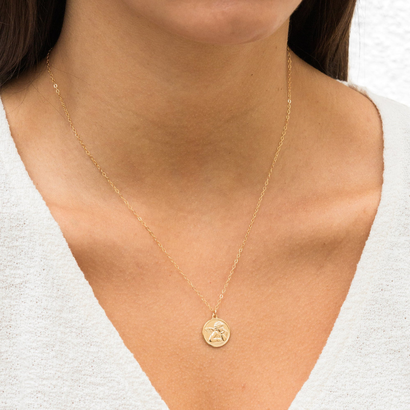 Angel Medallion Necklace | Simple & Dainty Jewelry