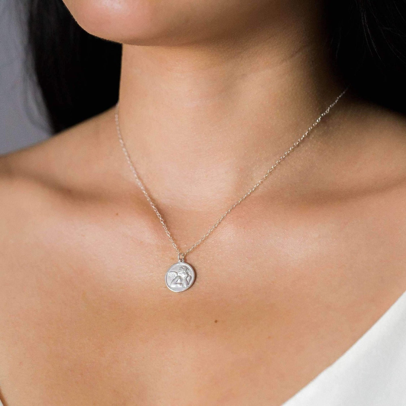 Angel Medallion Necklace | Simple & Dainty