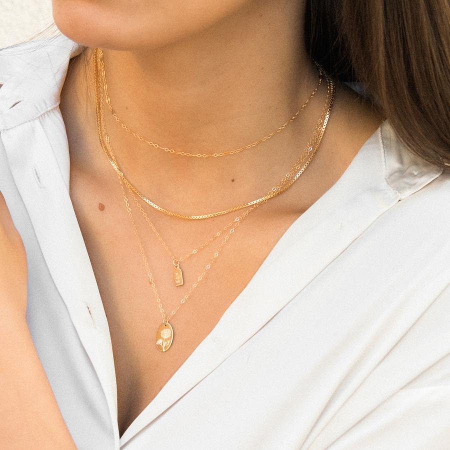 Box Chain Necklace by Simple & Dainty Jewelry