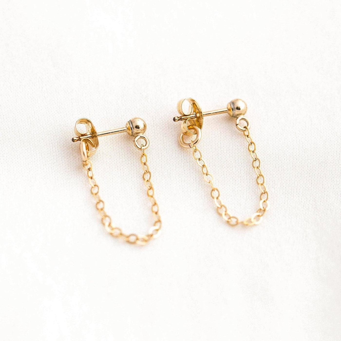 Chain Stud Earrings by Simple & Dainty Jewelry