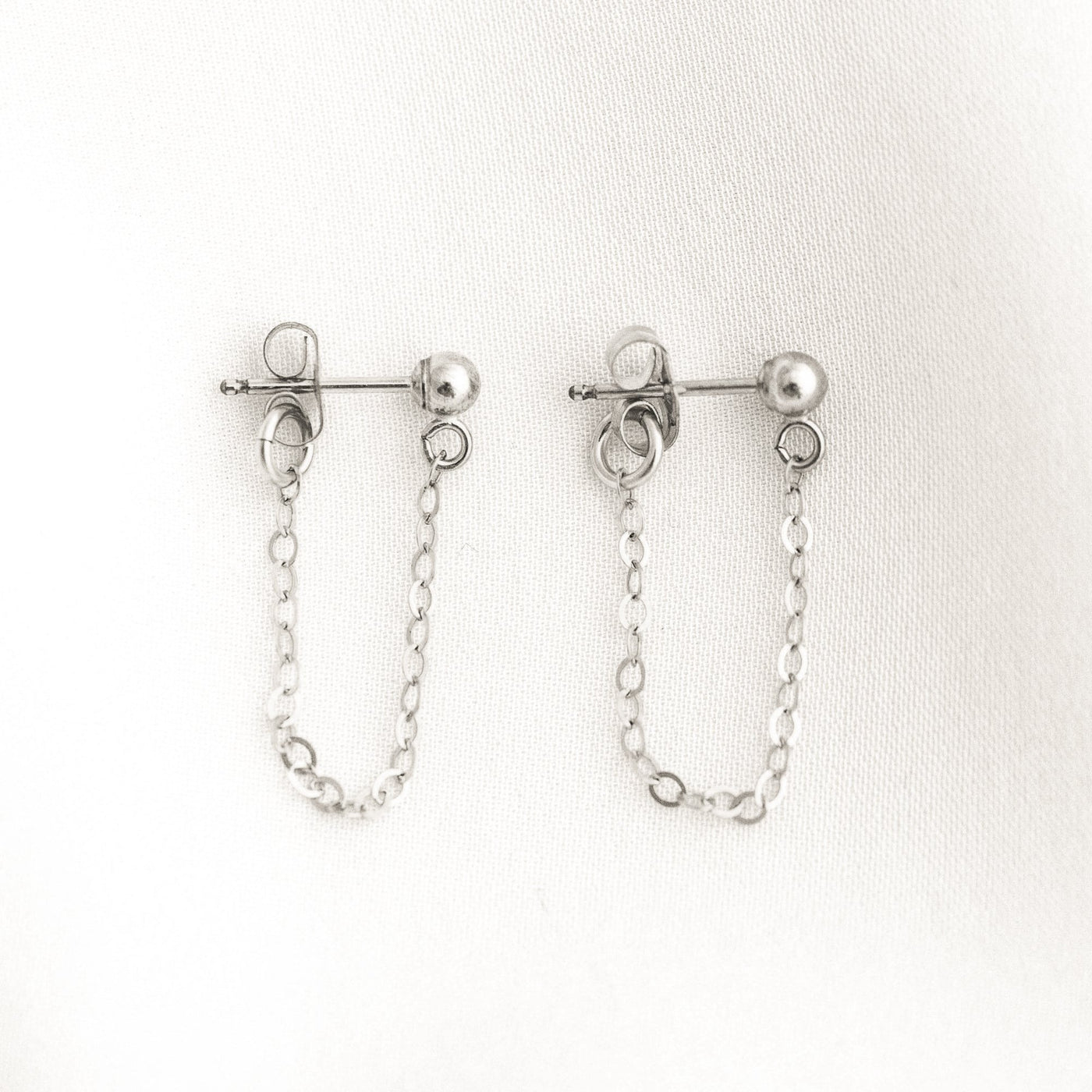 Chain Stud Earrings by Simple & Dainty Jewelry