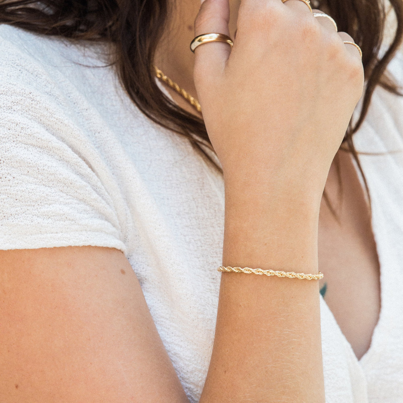 Chunky Rope Chain Bracelet by Simple & Dainty Jewelry