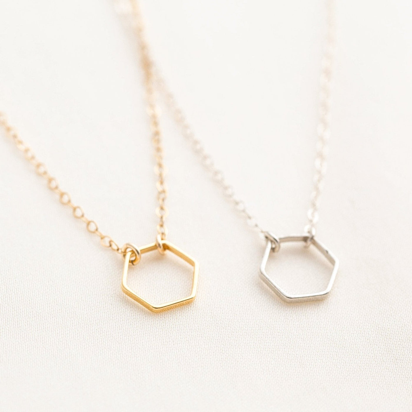 Dainty Hexagon Necklace by Simple & Dainty Jewelry
