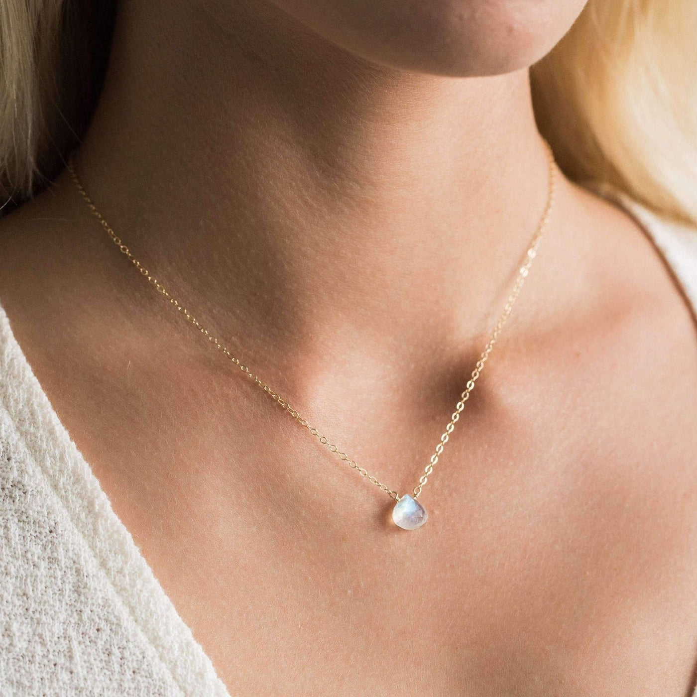 Dainty Moonstone Necklace | Simple & Dainty