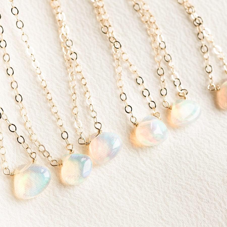 Dainty Opal Necklace by Simple & Dainty Jewelry