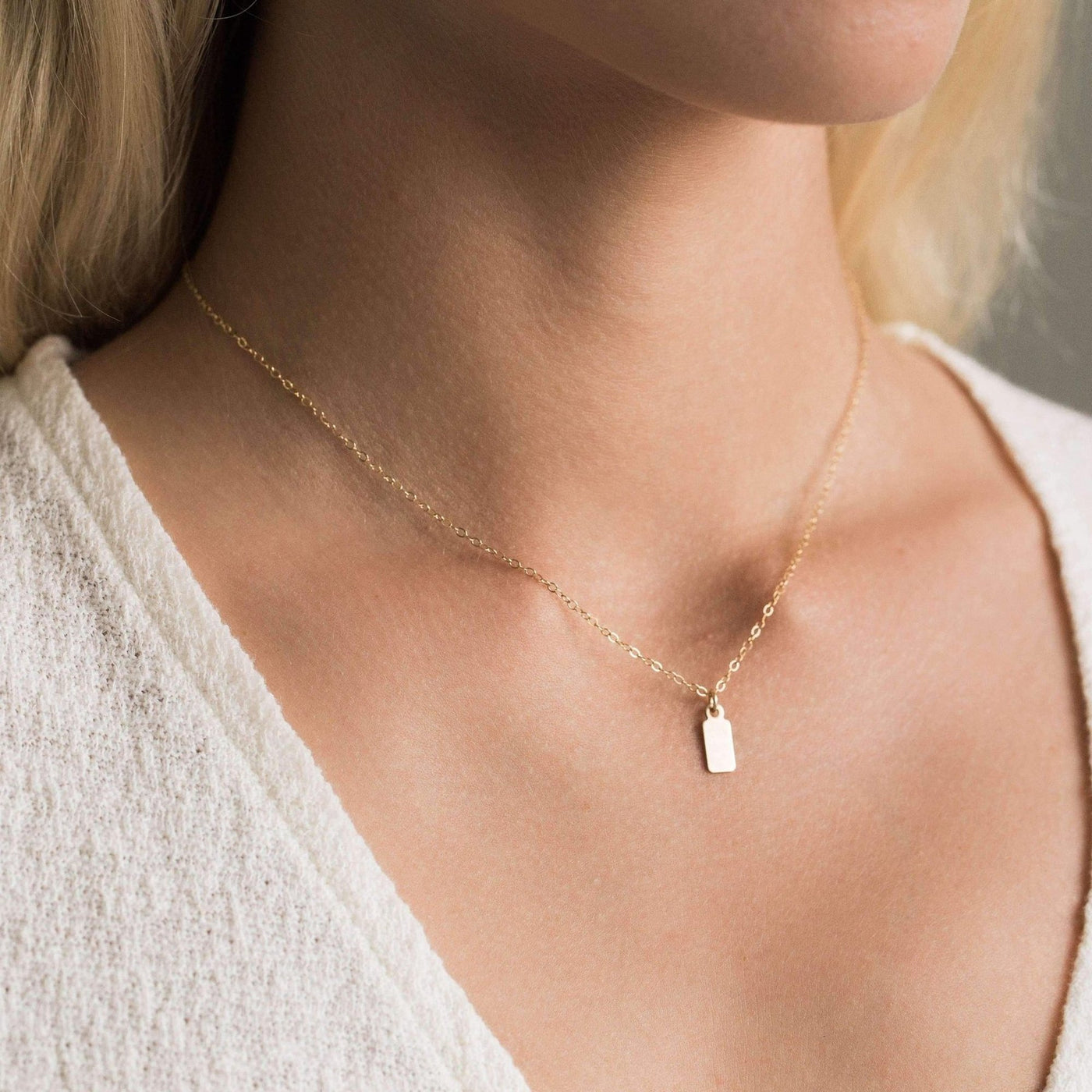 Dainty Tag Necklace | Simple & Dainty