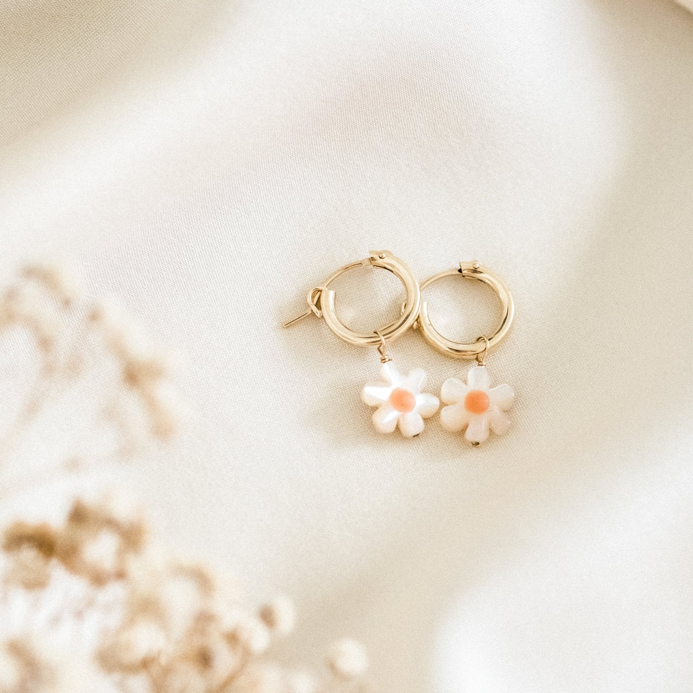 Daisy Hoop Earrings | Simple & Dainty