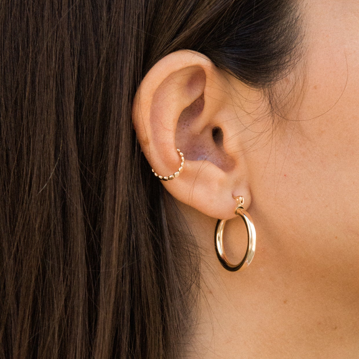 Gold Chunky Hoop Earrings | Simple & Dainty Jewelry