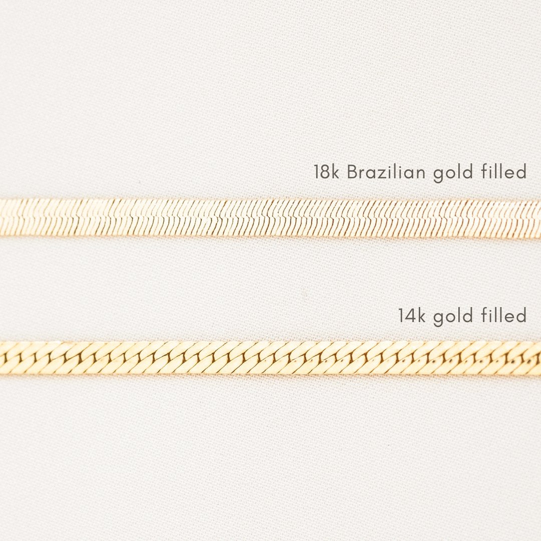 gold filled, brazilian gold filled herringbone bracelet