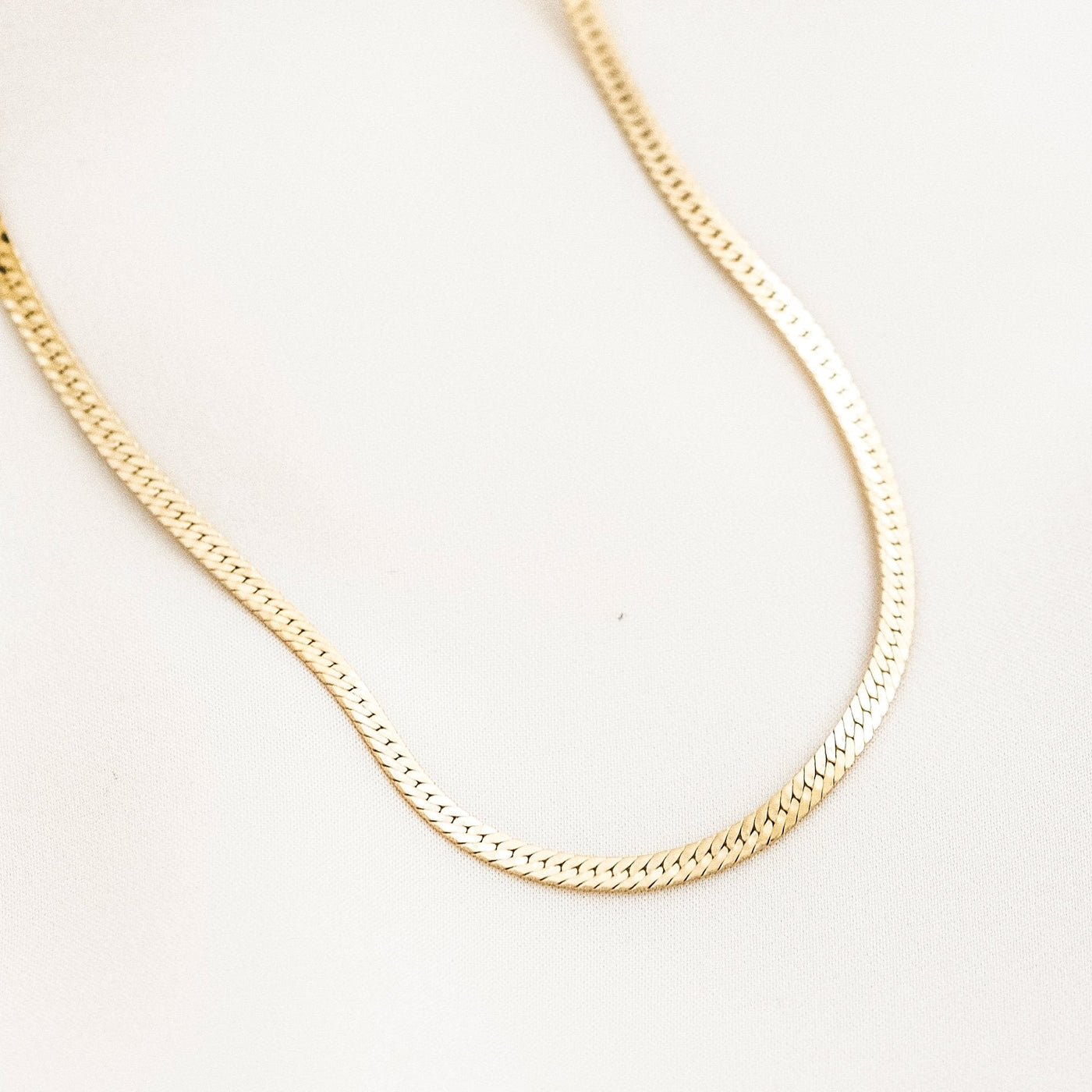 gold filled herringbone necklace