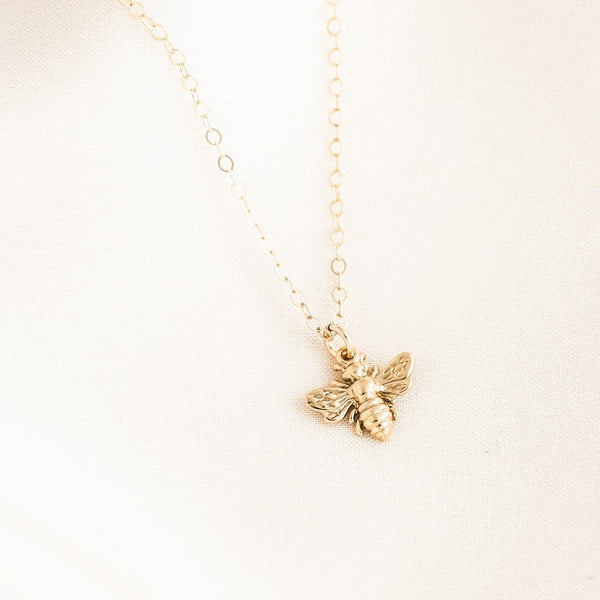 Sterling Silver and Bronze Bumble Bee Necklace 18 Inch