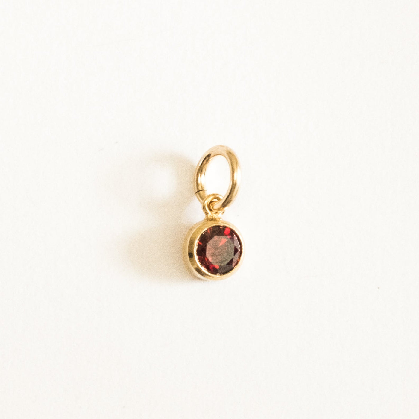 January Birthstone Charm (Garnet) | Simple & Dainty Jewelry