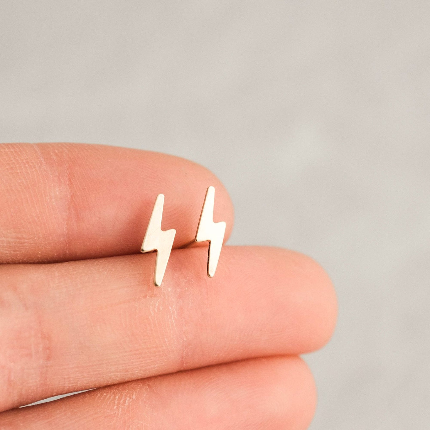 Lightning Bolt Stud Earrings by Simple & Dainty Jewelry