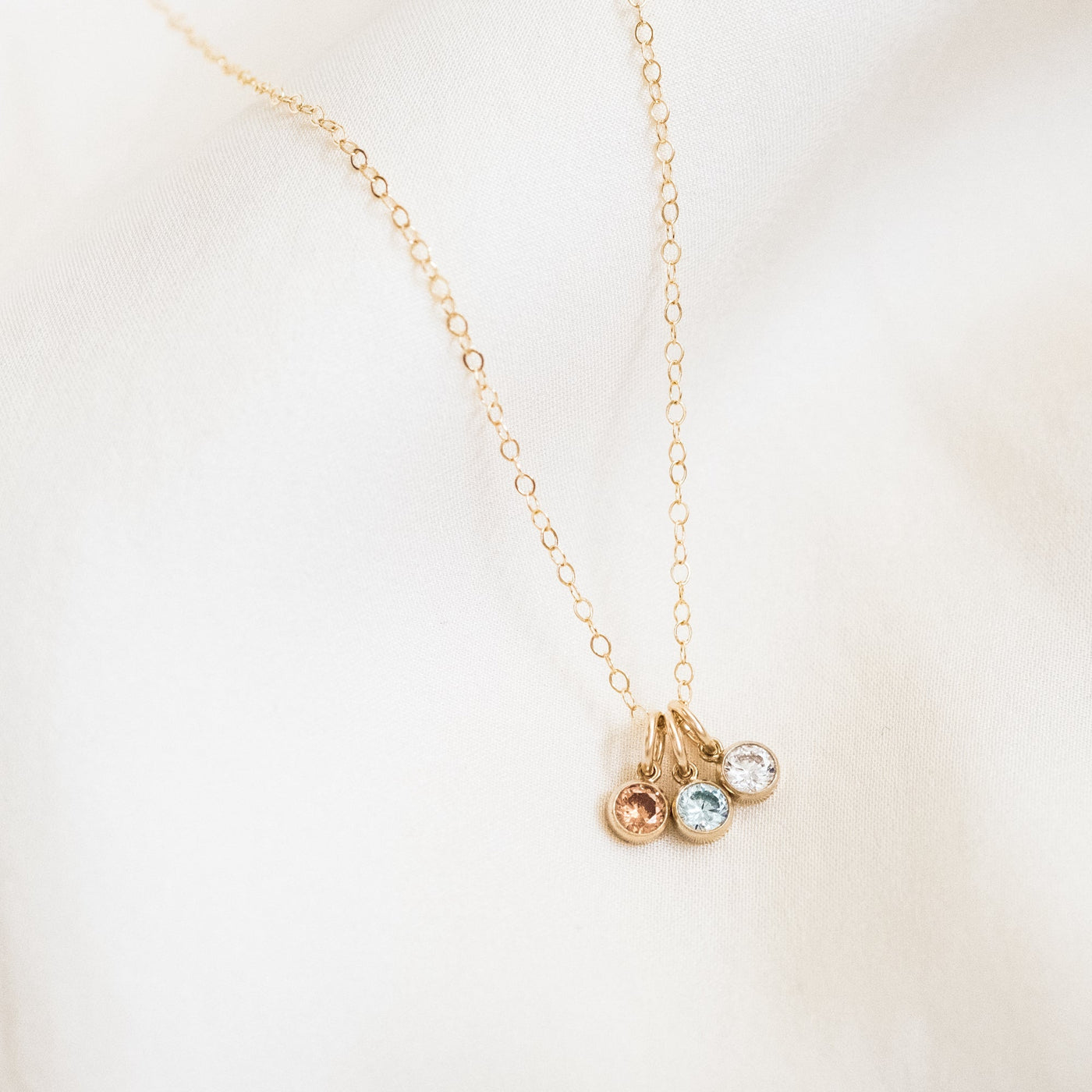 March Birthstone Charm (Aquamarine) | Simple & Dainty Jewelry