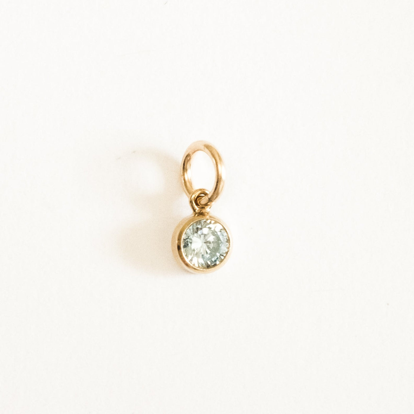 March Birthstone Charm (Aquamarine) | Simple & Dainty Jewelry