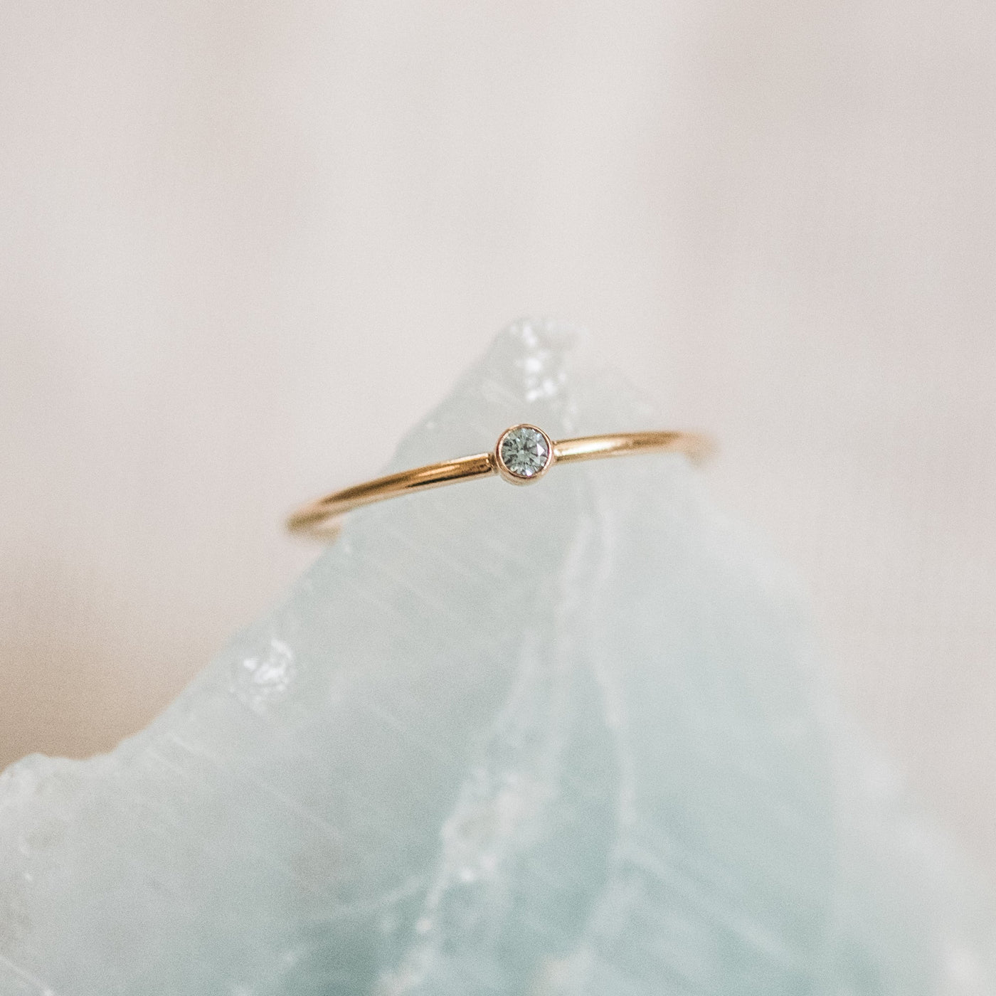 March Birthstone Ring (Aquamarine) | Simple & Dainty Jewelry