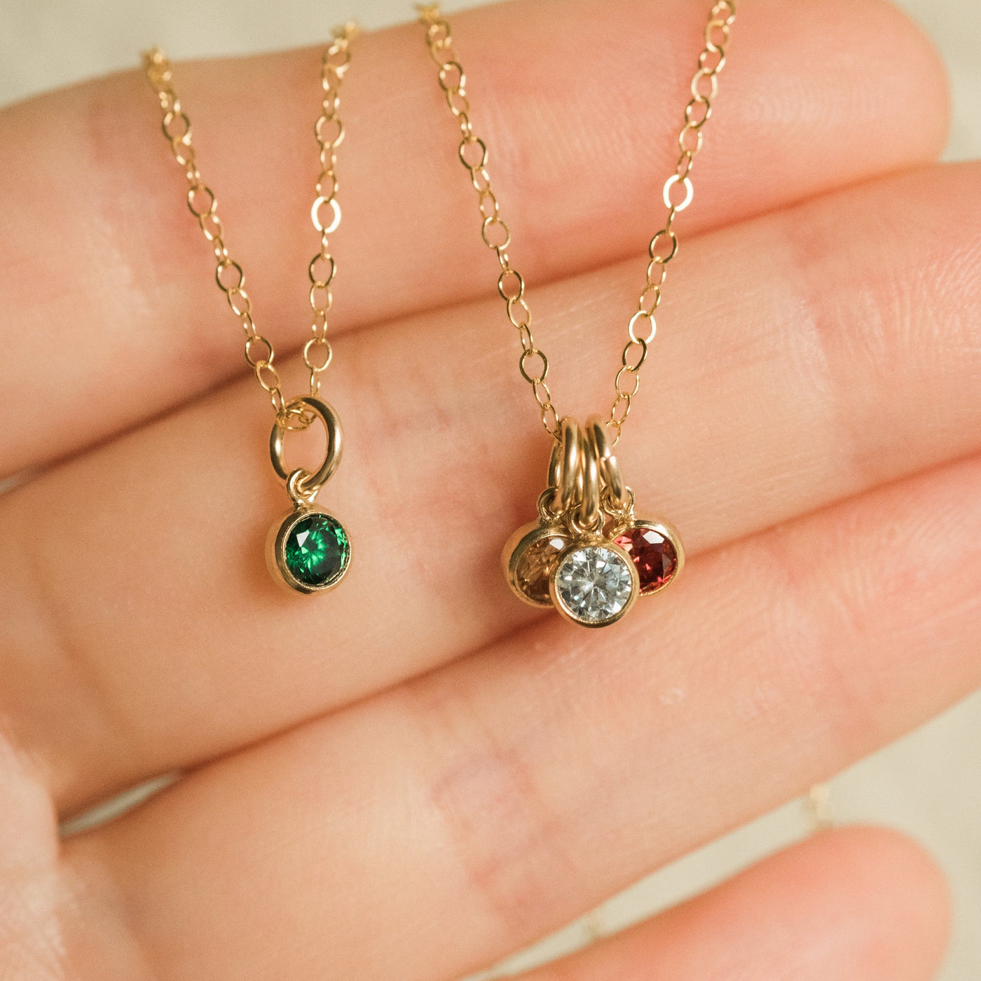 May Birthstone Charm (Emerald) | Simple & Dainty Jewelry