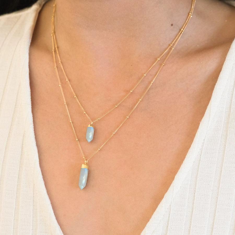 Moonstone Spike Necklace by Simple & Dainty Jewelry