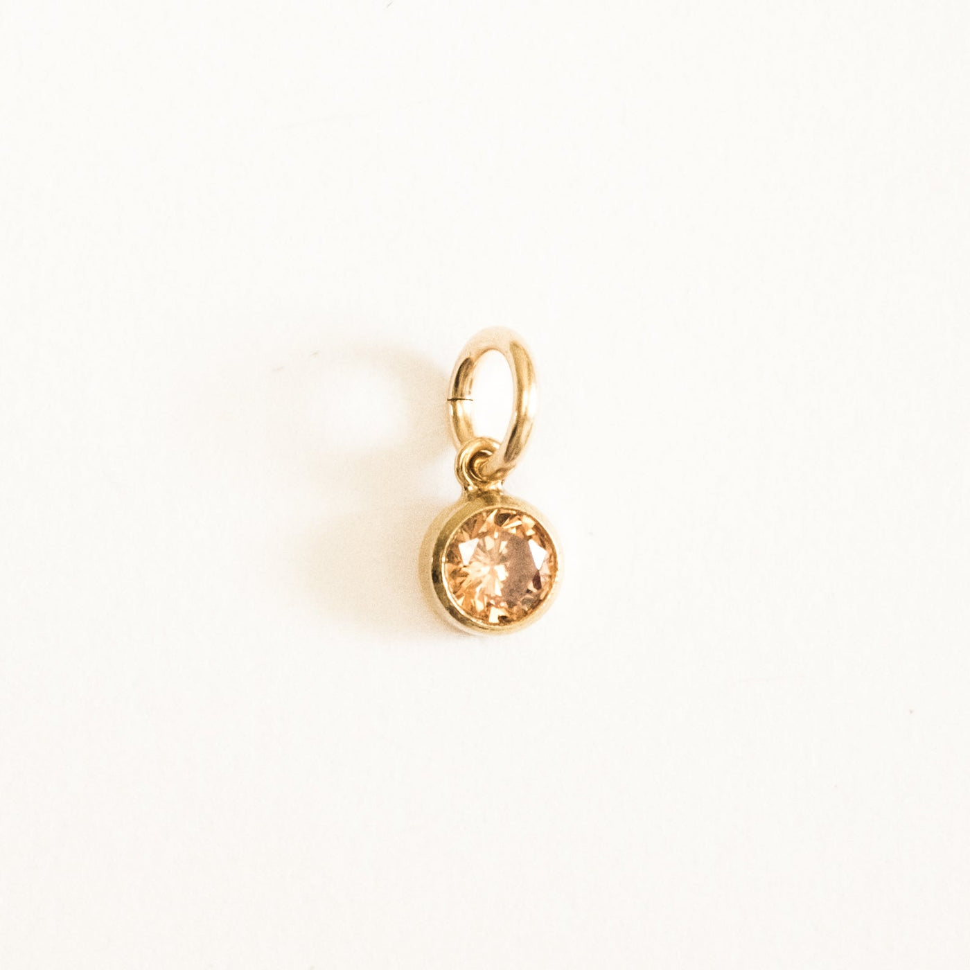 November Birthstone Charm (Citrine) | Simple & Dainty Jewelry