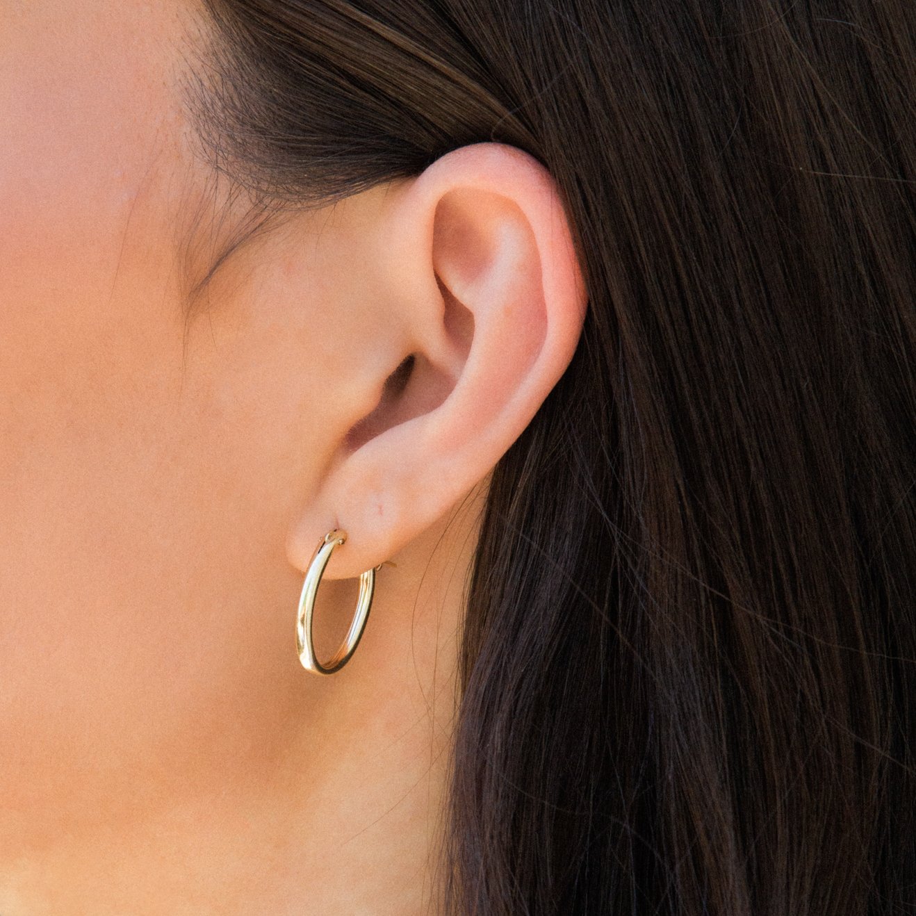 Oval Everyday Hoop Earrings by Simple & Dainty Jewelry