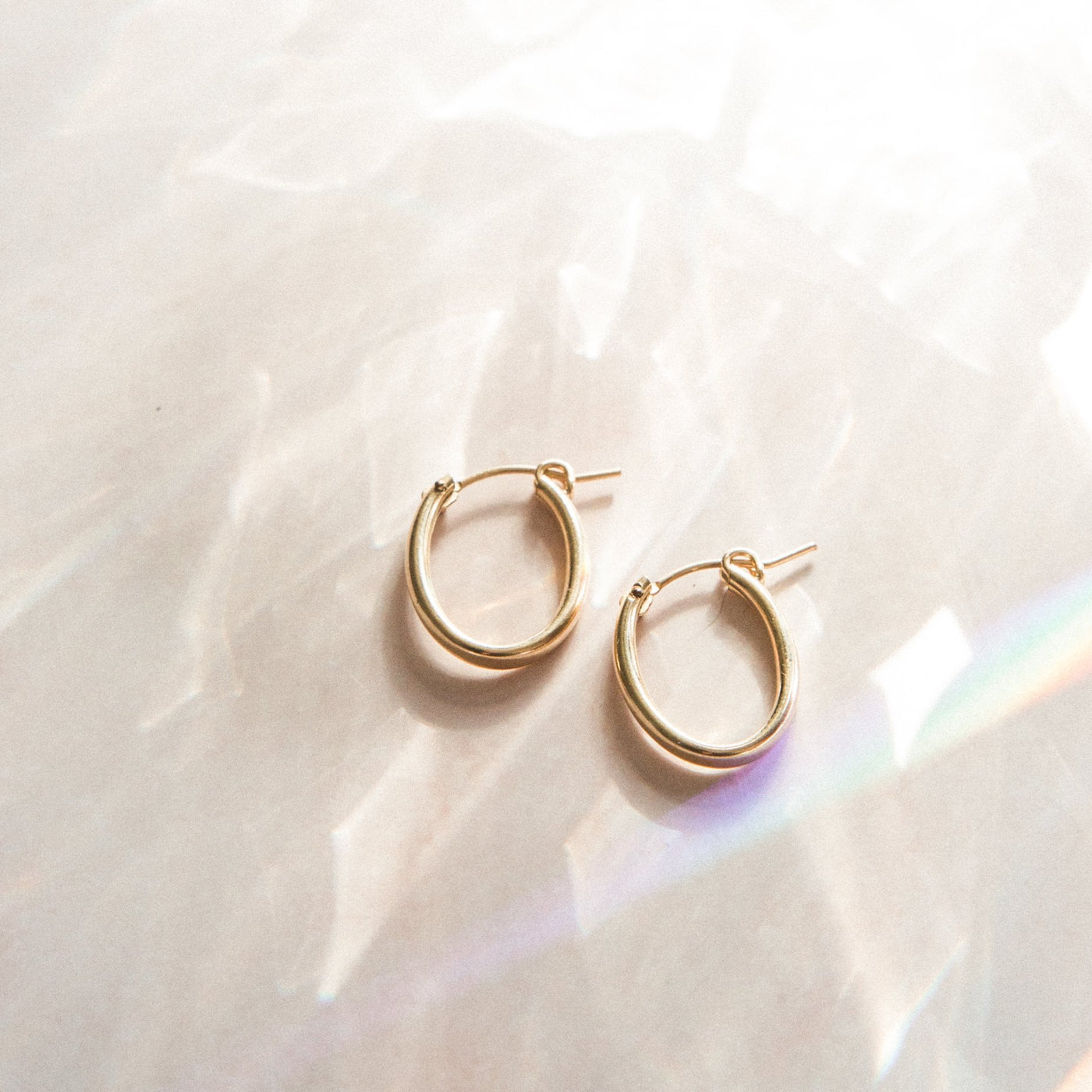Oval Everyday Hoop Earrings by Simple & Dainty Jewelry