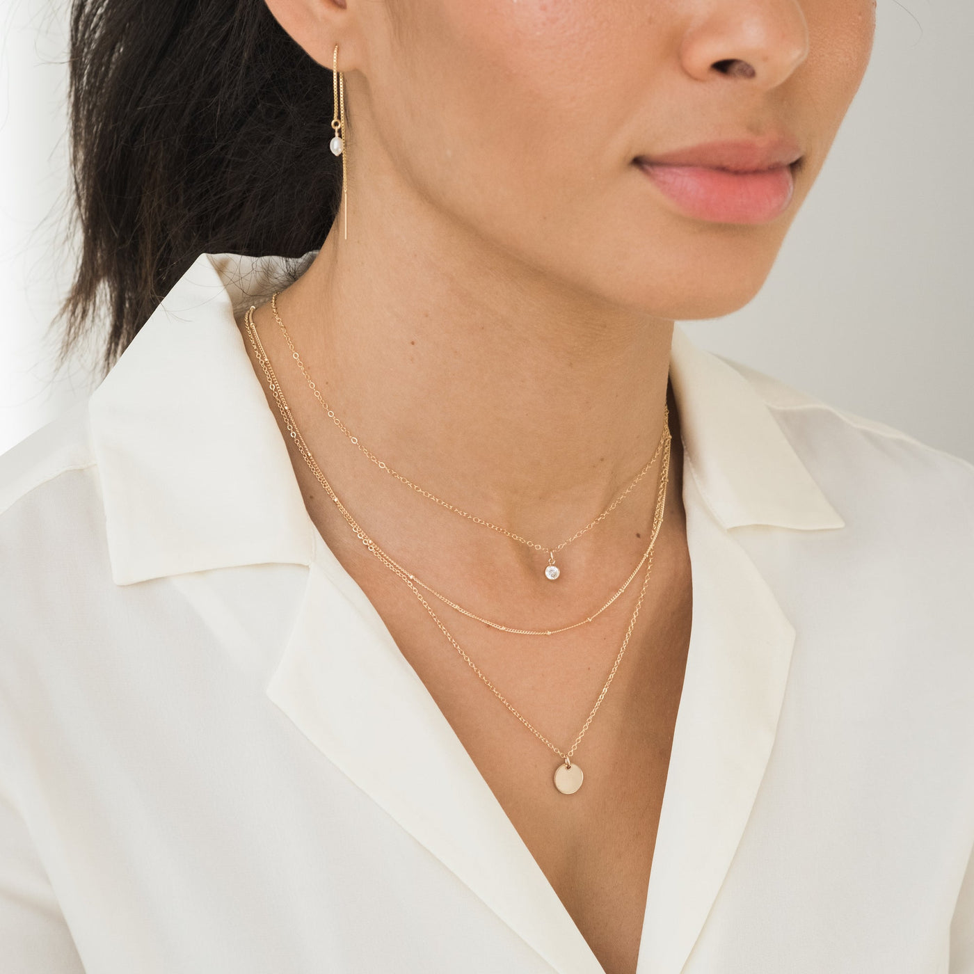 Pearl Drop Threader Earrings | Simple & Dainty Jewelry