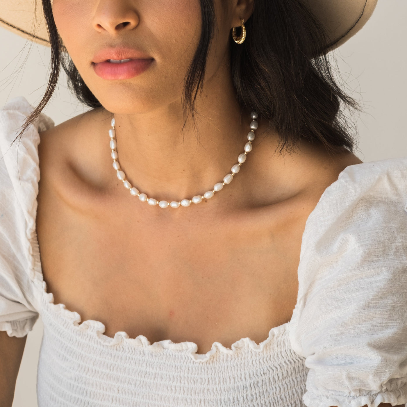 Pearl & Gold Bead Necklace | Simple & Dainty Jewelry