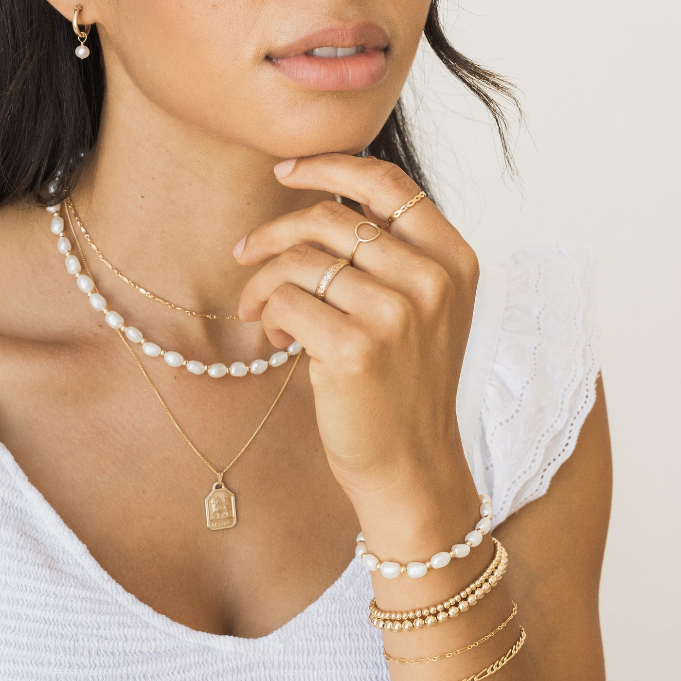 Pearl & Gold Bead Necklace | Simple & Dainty Jewelry