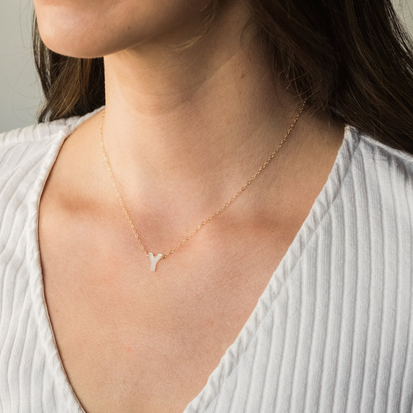 Mother Pearl Initial Necklace – Jewel Be Mine